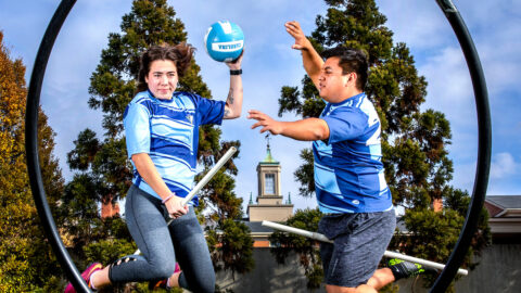 students play quidditch