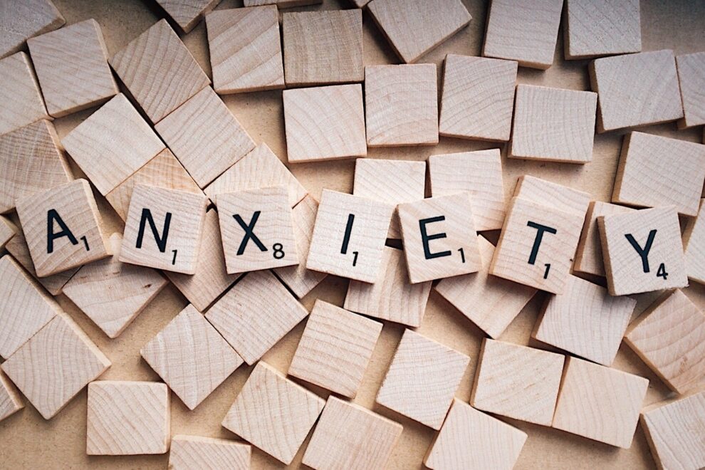 scrabble tiles spell anxiety