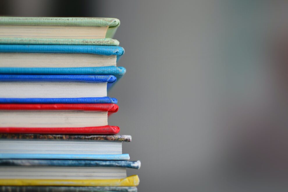 a collection of colorful books