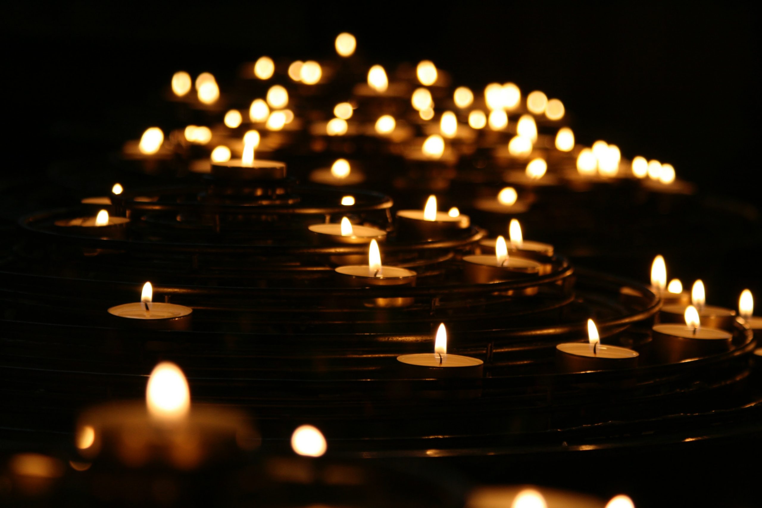 Candles in darkness