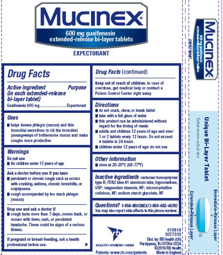 back package label of mucinex ER